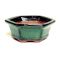 E3 hexagonal bonsai pot dark green