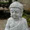 bouddha en granite 50 cm. fleur de lotus.