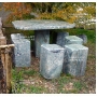 Table and 6 stools in Japanese stone