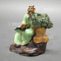 Figurine émaillée vert tailleur bonsai