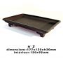 Plastic bonsai drip tray with feet 17.5*12 cm