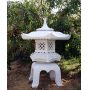 Lanterne granite yukimi 90 cm Ø 75 fenêtre bois