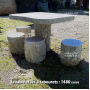Table and 4 stools in Japanese stone