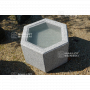 bassin tsukubai hexagonal granite Ø 55 cm